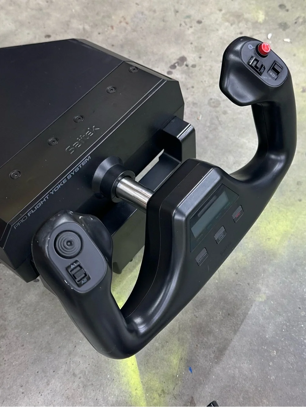 Logitech Black Pro Flight Dual-Handle Yoke with Display and Integrated Controls
